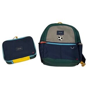 State Bags Kane Kids Backpack and Rodgers Lunch Box Set Soccer Colorblock Navy